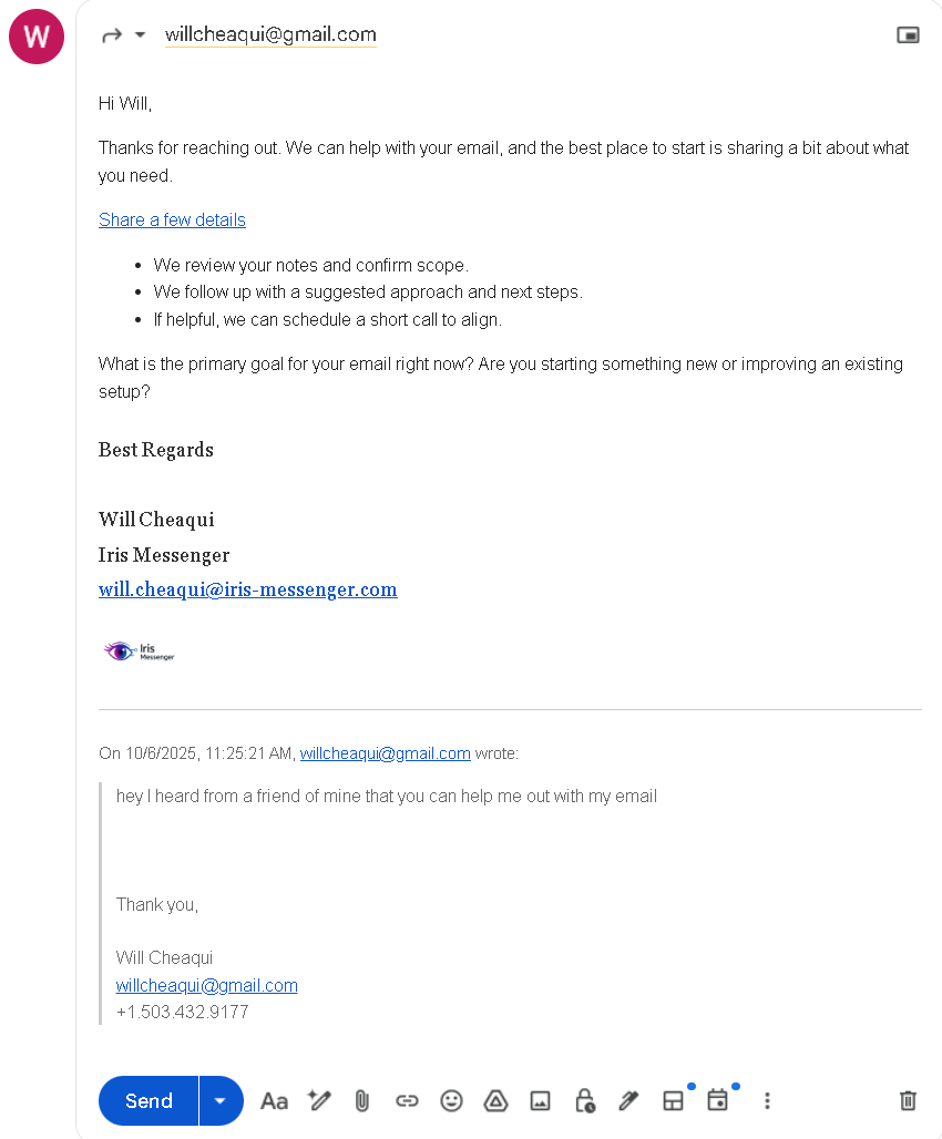 Gmail Email Example